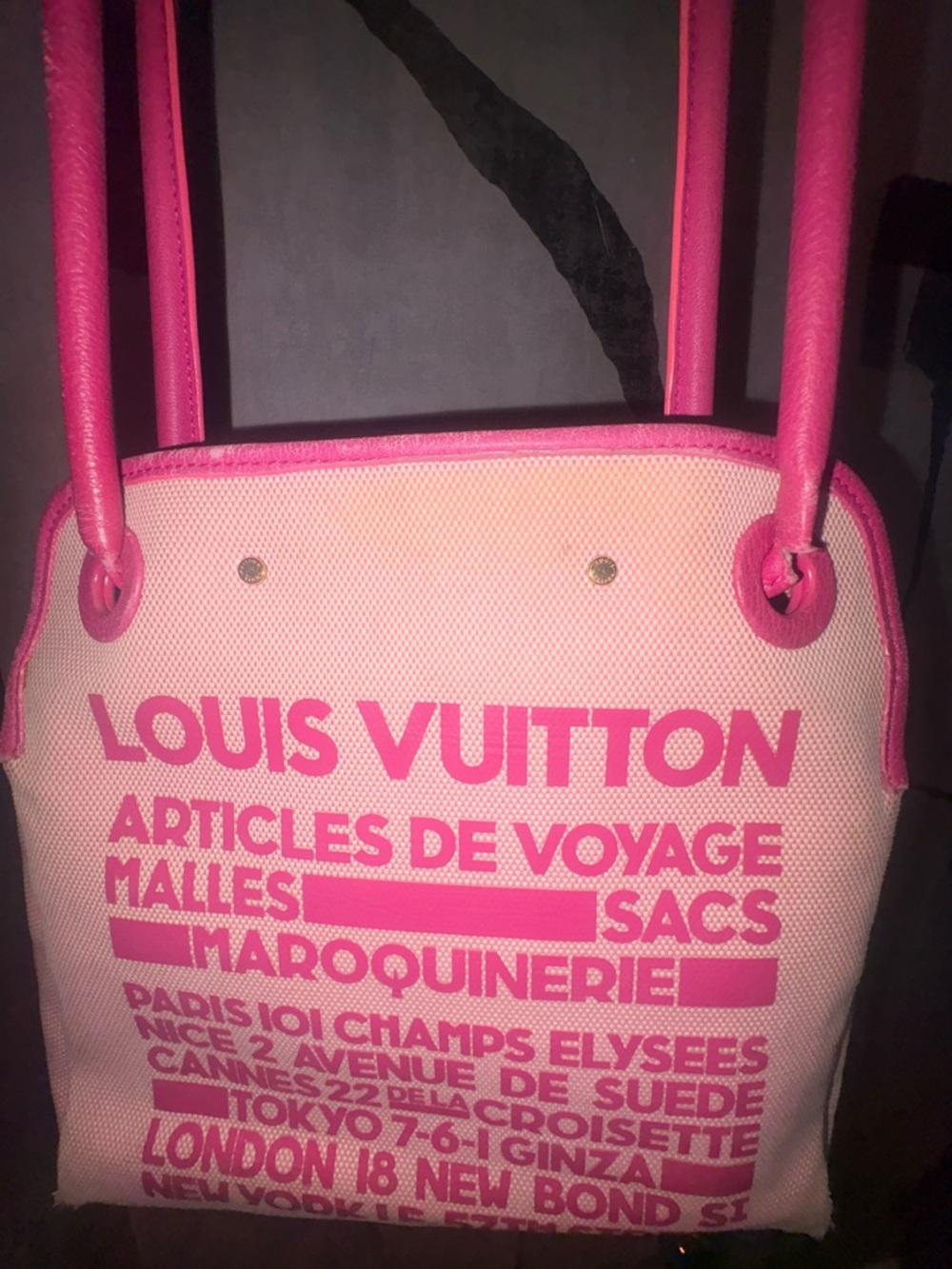 Authentic Louis Vuitton Pink Canvas Crossbody with Hot Pink Trim - Picture 8 of 8